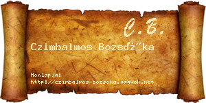 Czimbalmos Bozsóka névjegykártya